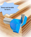Bottom Cleaning Router Bit For Slab Flattening And Spoil Board Surfacing, 1-1/2 Inch Diameter, shown against wood background