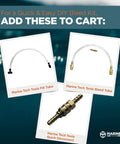 Marine Tech Tools bleed tube, fill tube, and quick disconnect for Seastar hydraulic systems, showcasing easy DIY bleed kit components.