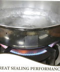 High Temp Aluminum Pot Repair Patches For Cookware Leak Fix on stainless steel pan with flame underneath