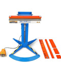 24 Inch Industrial Magnetic Pan And Box Heavy Duty Sheet Metal Brake Workhorse with Electro Magnetic Clamping System, shown with accessories.