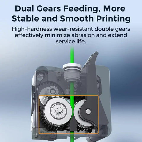 K2 Plus Combo Extruder Kit Sweet Upgrade With Built In Filament Break Sensor For 3D Printers Like K2 Plus And K2 Pro Zero Distance Feed Design Easy Install Durable Feeding System And Smooth Printing Performance, dual-gear extruder close-up