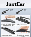 Installation steps for Pro Grade 18 X 18 Windshield Wiper Blades Pack Of Two With Quick Click J Hook.