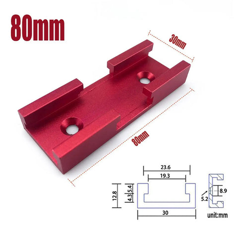 Red T Shape Track Cross Connector for Router Table Intersection Slot Jig Profile Double Cut Woodworking Tool for Quick Repairs