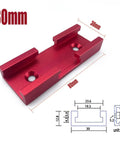 Red 80mm Woodworking T Track Aluminum Alloy For Cross Cut Sled And Double Cut Jig T Slot with measurements