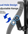 Heavy Duty Hydraulic Bearing Puller Set Featuring Three And Two Claw Jaws for knocking out stubborn gears, showcasing dual hole design and adjustable range.
