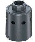 Heavy Duty 1 Inch Float Valve For Livestock Stock Tanks, Automatic Water Filling Shutoff System, Nylon Resin Design, Built Like A Tank For No Sweat Reliable Herd Hydration, gray nylon resin valve with threaded top.