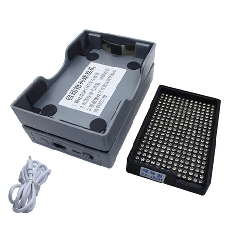 No Sweat Automatic Screw Feeder Tool That Safely Organizes One To Four Millimeter Bolts Quick Using Auto Vibe Sort Motor with gray base and sorting tray.