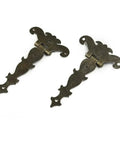 Two Pack Bronze Zinc Alloy Butt Hinges For Wooden Boxes And Small Cabinets, Decorative Home Office Hardware on white background