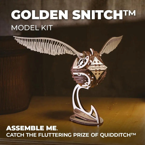 Levitating Golden Snitch 3D Puzzle Kit For Adults And Teens, dope Harry Potter wooden model on stand