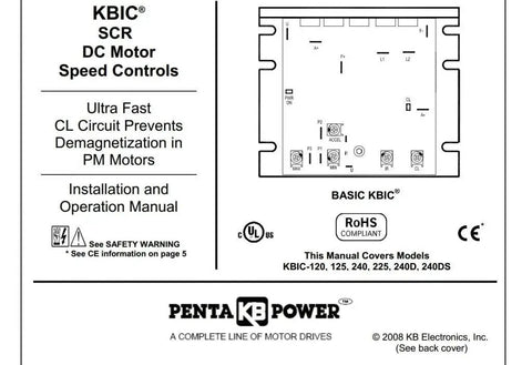 Installation manual cover for DC Motor Speed Control Drive 0-90V DC, Chassis Mounted, 115V AC Input, 9A RMS at 45C