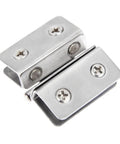 4 Pack 180 Degree Glass Door Hinges Adjustable Double Sided Clips Stainless Steel Cabinet Cupboard Glass Clamps For 5 To 8mm Thick Panels