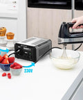 350 Watt Bidirectional Pro Grade Voltage Transformer For 110 To 120V And 220 To 240V with AC outlets in kitchen setting