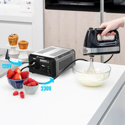 Beefy 600 Watt Heavy Duty Voltage Transformer For Home Use Step Up And Down Converter 110V To 220V Or 220V To 110V in kitchen scene