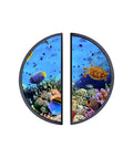 2 Pack Sea Coral Tropical Fish Cabinet Handles Black 3 Inch Hole Center Semicircle Drawer Pulls