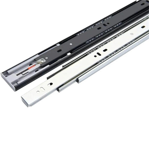 Full Extension Drawer Slides With No Squeak Glide, Three Section Full Extend, Rebound Damping For Smooth Open, 14 Inch Length