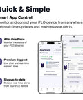 Smart app control for Smart AC Drain Line Cleaner Cartridge With Bio Enzymatic Formula, 3 Month Supply per Bottle shown on smartphones