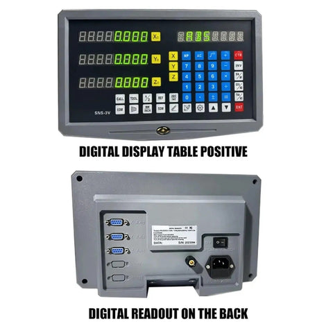Front and back view of 3 Axis Digital Readout Panel With Color LCD Display For Milling Lathe And Grinder Your Go To Wire EDM.