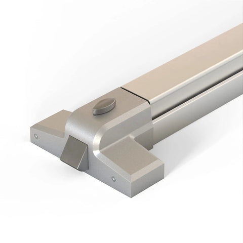 Stainless Steel Commercial Emergency Exit Push Bar Panic Exit Device for Wood and Metal Doors with Exterior Locking Lever Trim in Gray