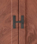 Two And A Half Inch Black Wrought Iron Barn Door Gate Latch With Mounting Hardware Heavy Duty H Shaped Flip Latch on wooden door