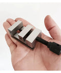 1 1.3 Or 1.5 Inch Mini Parallel Jaw Vise With V Type Cross Bench Design held in hand, showcasing compact size and precision grip.
