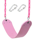 Pink Swing Seat With Heavy Duty Chains Plastisol Coated Copolymer Plastic For Playground Swing Set Accessories Replacement Gift Box Set Dope