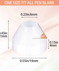 20 Pack White Nonstick Pen Bushings For CA Finishing And Pen Turning, 0.43 Inch Height, 0.55 Inch Diameter, 11mm By 14mm