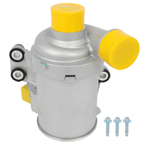 Heavy Duty Electric Water Pump Replacement For Volvo XC90 XC60 S60 S90 V60 V90 XC40 2016 To 2020 Straight Drop In unit with yellow cap.