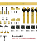Golden 84 Inch Double Bifold Sliding Barn Door Hardware Kit For Closet Doors With Glides Like Butter And Quiet Operation Side And Top Mount Swivel Wheels 88 Inch Track No Door Included Space Saving Easy Glide components on display