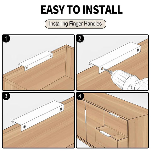 Guide to installing Edge Black Hidden Drawer Door Cabinet Handle Aluminum Alloy Finger Pull Concealed Back Mount