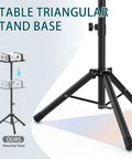 Adjustable Projector Tripod Stand 23 to 51 Inches with Elastic Band Laptop Tablet Mount showing stable triangular base