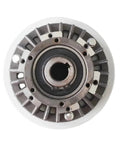 Top view of a heavy duty workhorse magnetic powder clutch and brake system for industrial machinery with easy auto torque control.