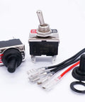 3 Pack DPST Latching Toggle Rocker Switches 4 Pin 2 Position On Off Heavy Duty 16A 250V AC with waterproof boot cap