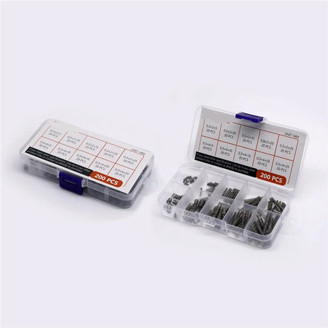 Open cases of Assorted Compression Springs Kit 0.3mm Wire 200 Pcs 304 Stainless Steel for Machinery Industry Equipment Repairs