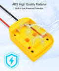 Plug-And-Play Adapter Kit For 18V/20V Batteries with yellow ABS case showing built-in low voltage protection for RC projects