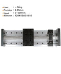 500Mm Linear Rail Guide Sliding Motion Workbench For Cnc Diy Projects, precision steel rail system with ballscrew, load ≤ 50kg.