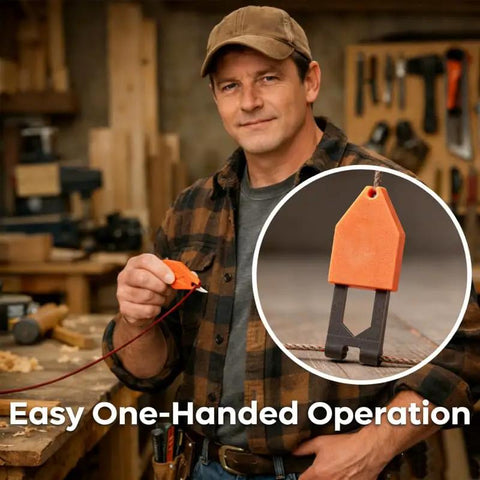 Man using Rope Anchor Hook Set For Fast One Handed Fixing Power And Effortless Rope Anchoring No Fuss For Home Renovation Projects Carpentry Tools And Accessories 2 Pack in a workshop.