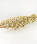 1:408 Hindenburg Zeppelin 3D Wooden Model Kit With Display Case, Laser Cut Balsa Wood Build For Beginners, side view