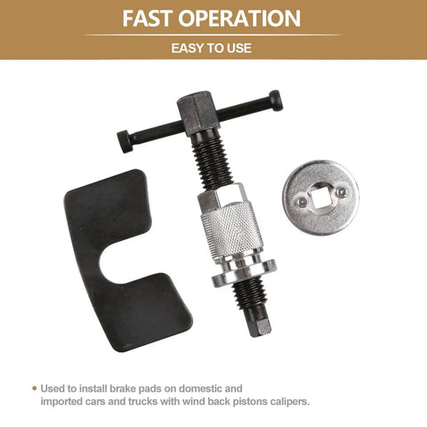 Disc Brake Caliper Piston Rewind Tool DIY Friendly Wind Back Tool Set For Left And Right Hand Threaded Calipers, components shown.