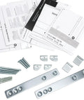 WX4 A019 JXA019K Microwave Mounting Kit Replacement with metal brackets, screws, and installation guides for undercabinet use.