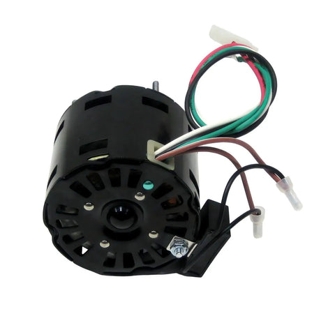 Heavy Duty Industrial Condenser Exhaust Blower Motor 1/50 Hp 115 Volt Single Phase 2 Speed Fan Motor Direct Swap For NbK 142 144 D1100, detailed view of motor with wires.