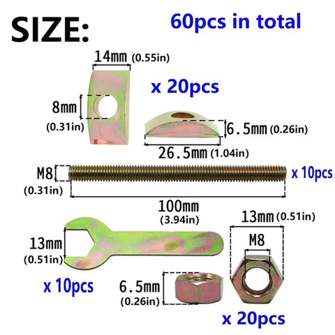 Rock Solid Countertop Connector Kit With 10 Sets Of Drawbolt Bolts 60pcs size details illustration