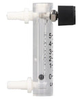 Side view of 0-5 LPM Panel Mount Gas Flowmeter For Air Adjustable Flow Meter With Clear Scale And Transparent Wall, easy reading.