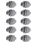 10 Pack 1 Inch NPT Liquid Tight Conduit Connectors, Rock Solid Nylon 6 Electrical Fittings, designed for outdoor and indoor use.