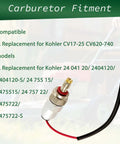 Carburetor Fuel Solenoid Kit Replacement For CV17-25 CV620-740 Engine With Part Numbers 2475722-S 2404120-S 2475515