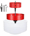 All In One Pro Grade Recessed Lighting Hole Saw Kit With 4 Inch And 6 Inch Cutters, Dust Bowl Catcher, Arbors, Drill Bit And Hex Keys