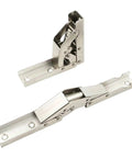 Slick Silvery 90 Degree Folding Cabinet Hinges No Slot Flush Mount 180 Degree Hidden Design For Cabinets Set Of 2