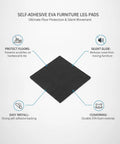 Self Adhesive EVA Furniture Leg Pads For Floor Protection Black Glides For Hardwood And Tile Quiet Cushions With Features