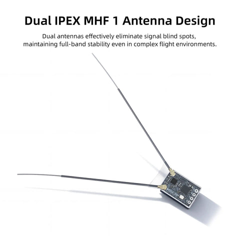 2.4GHz ER16 ELRS FPV 16CH Receiver With Dual IPEX MHF 1 Antenna For T12D T16D TX16S ExpressLRS RC Transmitter top view