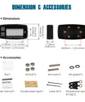 Runleader digital LCD engine temp gauge with dual sensors; includes box, bolts, screws, gaskets, cable ties.