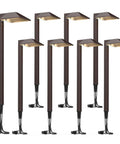 Low Voltage Landscape Path Lights 8 Pack Kit LED 22 Lumen Outdoor Walkway Pathway Lighting Wired Bronze Finish 3100K Warm White